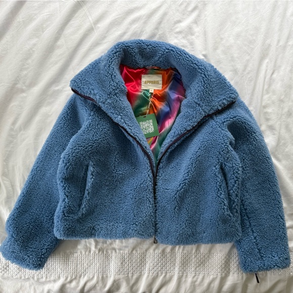 NWT Apparis Zip up fleece made in Plant Based Shearling. - Picture 6 of 10